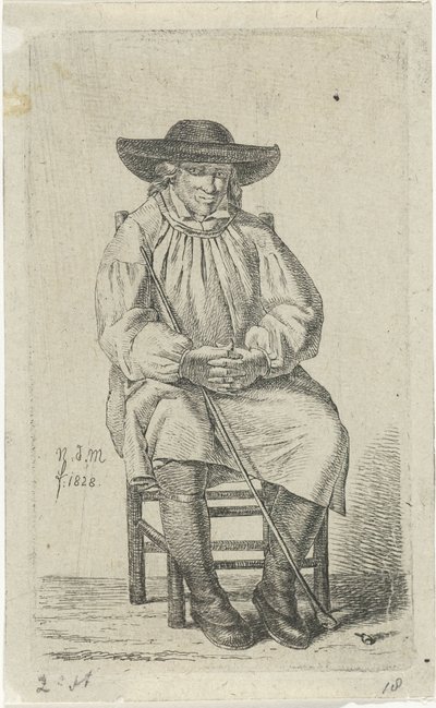 Homme assis avec bâton - Anthonie Willem Hendrik Nolthenius de Man