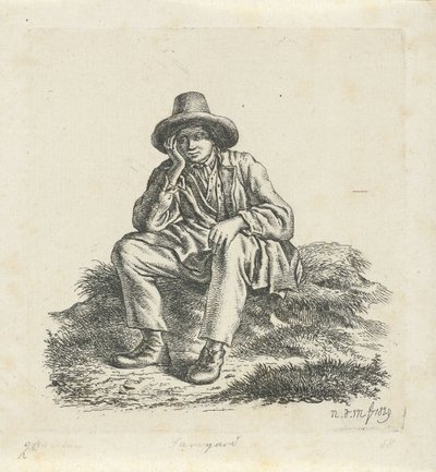 Homme assis, soutenant sa tête - Anthonie Willem Hendrik Nolthenius de Man
