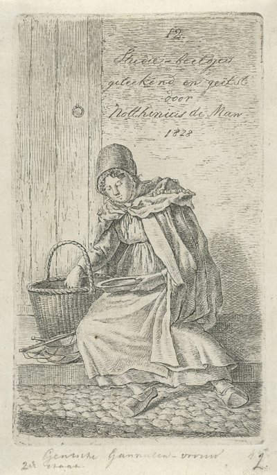 Femme assise avec panier et assiette - Anthonie Willem Hendrik Nolthenius de Man