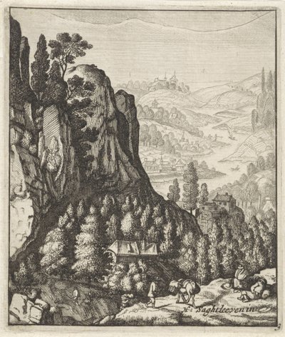Paysage montagneux rocheux avec des paysans - Anthonie de Winter (attributed to)