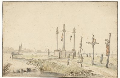 Champ de potence à la périphérie de Volewijk - Anthonie van Borssom