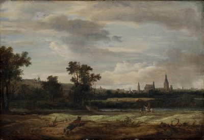 Paysage avec vue sur une ville - Anthonie van Borssom
