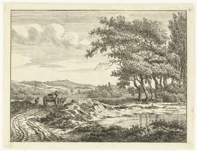 Charrette sur un chemin de campagne près des dunes - Anthonie van den Bos