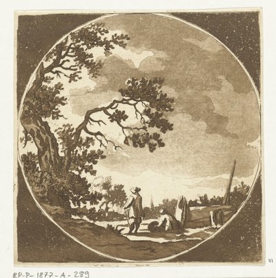 Paysage avec deux promeneurs - Anthonie van den Bos