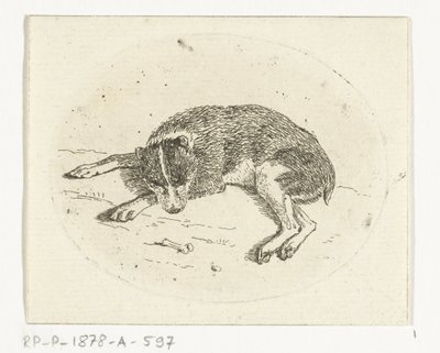 Chien couché - Anthonie van den Bos