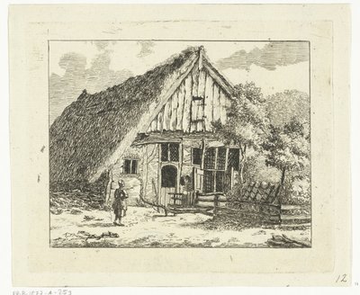 Femme debout devant une maison à Staphorst - Anthonie van den Bos