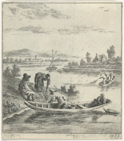 Pêcheurs sur une rivière - Anthonij van der Haer