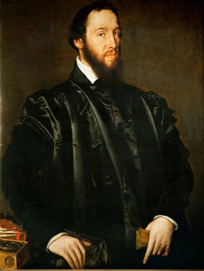 Antoine Perrenot de Granvella, cardinal, ministre en chef de Marguerite de Parme, gouverneur des Pays-Bas ... (huile sur bois de chêne) - Anthonis van Dashorst (c.1519-1576/77) Mor