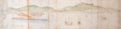 Douvres depuis la mer, milieu XVIe siècle - Anthonis van den Wyngaerde
