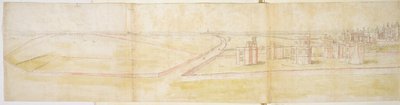 Le palais de Hampton Court depuis le nord, vers 1544 - Anthonis van den Wyngaerde