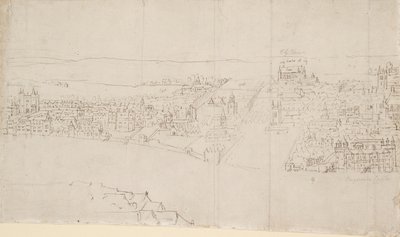 Panorama de Londres vu de Southwark : Durham House à Barnard