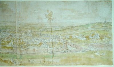 Vue panoramique de Bruxelles, 16ème siècle - Anthonis van den Wyngaerde