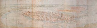 Vue panoramique de Dordrecht depuis un point élevé à l