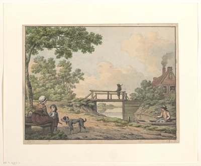 Paysage avec figures et un pont près d