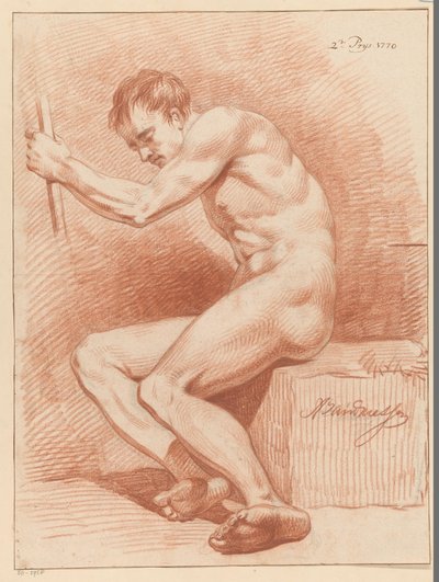 Nu masculin assis, vu de côté (2e prix 1770) - Anthony Andriessen