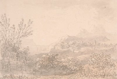 Estuaire avec château et village - Anthony Devis