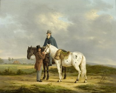 Deux cavaliers dans un paysage - Anthony Oberman