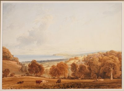 Vue lointaine de Dunster, Somerset - Anthony Vandyke Copley Fielding