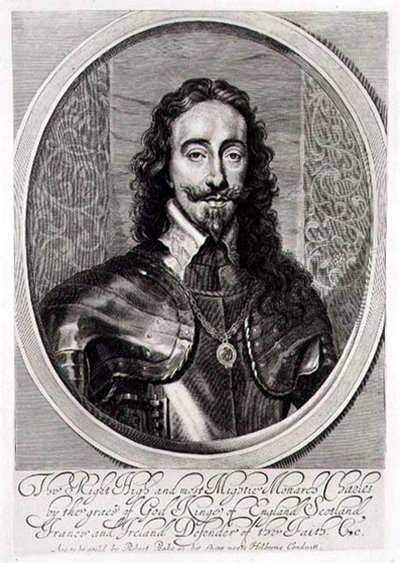 Portrait de Charles Ier, gravé par William Faithorne - Anthony van (after) Dyck