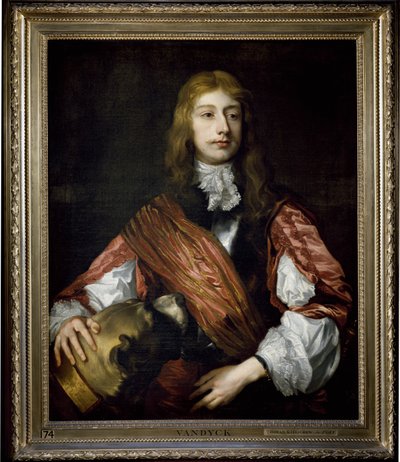 Thomas Killigrew et son chien (huile sur toile) - Anthony van (studio of) Dyck
