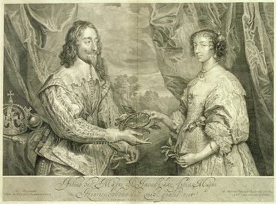 Charles Ier (1600-49) et Henriette Marie (1609-69) gravés par George Vertue (1684-1756) d