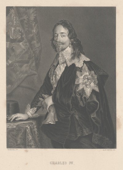 Charles Ier, gravé par A.H. Payne - Anthony van Dyck