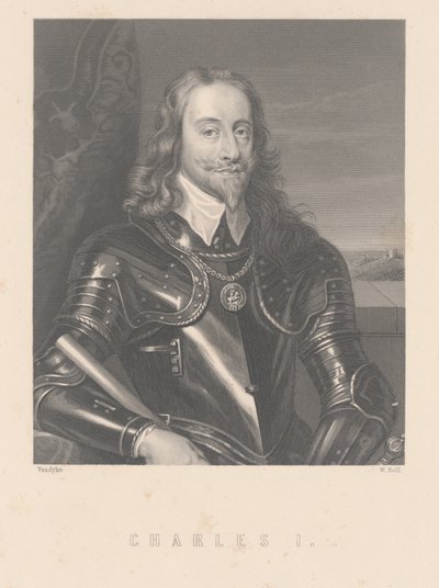 Charles Ier, gravé par W. Hall - Anthony van Dyck