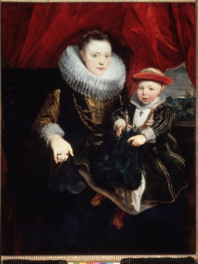 Portrait de jeune femme avec son enfant - Anthony van Dyck