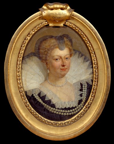 Portrait de la reine Marie de Médicis (Maria de Medici) (1573-1642). Peinture de Antoon Van Dyck (1599-1641) 17ème siècle Chantilly, Musée Condé - Anthony van Dyck