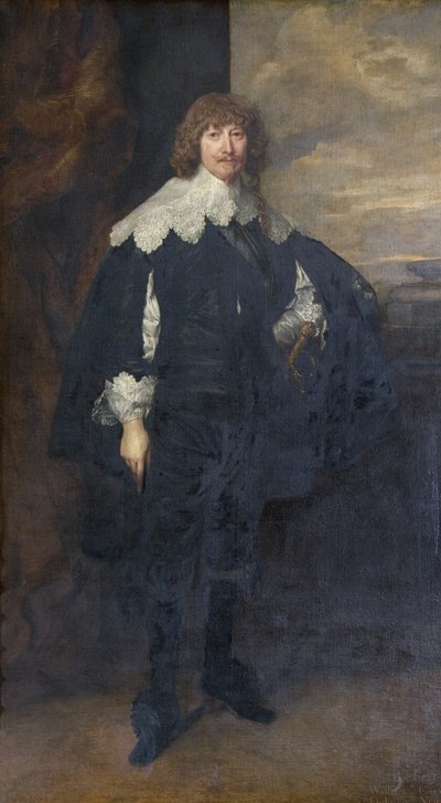 Portrait de William Cavendish, modifié avec une écharpe bleue - Anthony van Dyck