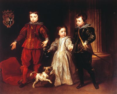 Trois enfants avec un chien - Anthony van Dyck