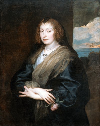 Femme à la rose - Anthony van Dyck