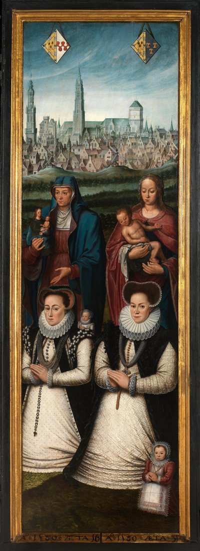 (détail) du Portrait de Juan Pardo II et de ses épouses Anna Ingenieulandt et Maria Anchemant - Anthuenis (1536 1613) Claeissins or Claeissens