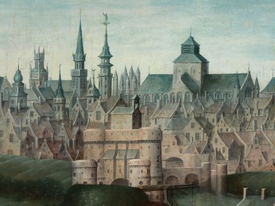 (détail) du Portrait de Juan Pardo II et de ses épouses Anna Ingenieulandt et Maria Anchemant - Anthuenis (1536 1613) Claeissins or Claeissens
