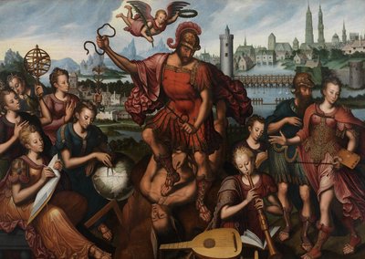 Mars, entouré par les Arts et les Sciences, conquiert l