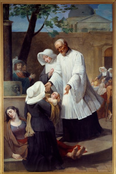 Saint Vincent de Paul (1581-1660) soignant les pestiférés - Antoine Ansiaux