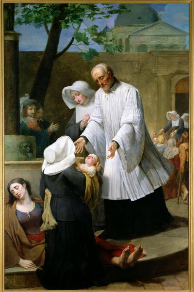 Saint Vincent de Paul aidant les pestiférés - Antoine Ansiaux