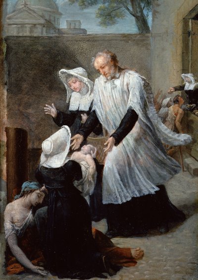 Saint Vincent de Paul aidant les pestiférés - Antoine Ansiaux