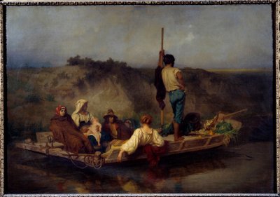 Malaria: famille italienne fuyant la contagion - Antoine Auguste Ernest Herbert or Hebert