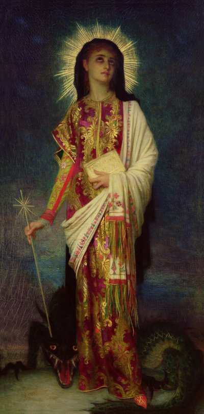 Sainte Marguerite tuant le dragon - Antoine Auguste Ernest Herbert or Hebert