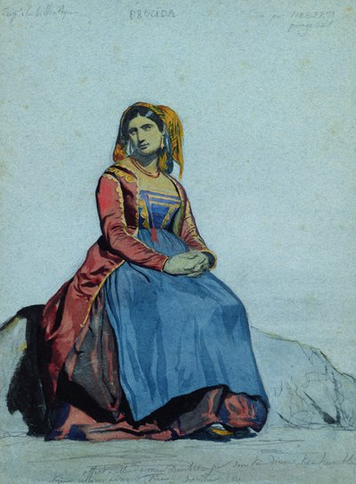 Femme de Procida, assise - Antoine Auguste Ernest Herbert or Hebert