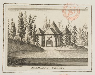 Vue de la Grotte de Merlin, Jardins de Kew, illustration tirée des 