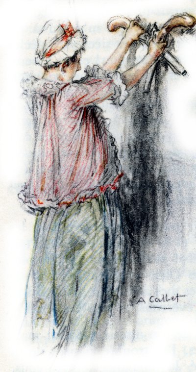 Charlotte détache les pistolets d