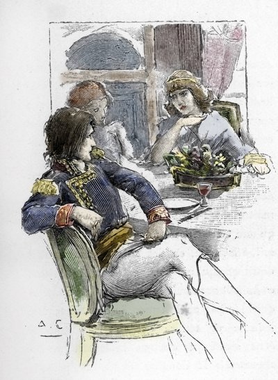 La chanteuse Giuseppina Grassini (1773-1850) jeune en présence de Berthier dans la chambre du premier consul Napoléon Bonaparte qui devint son amant - Antoine Calbet