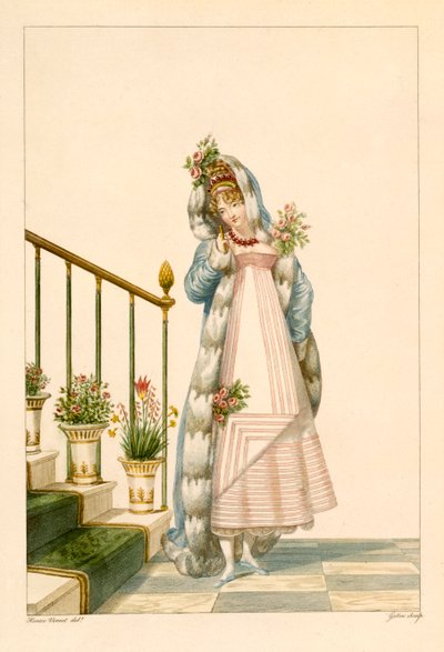 Robe de bal avec cape bordée d