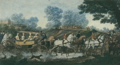 Réunion de chasse, gravée par Philibert Louis Debucourt, début du 19e siècle - Antoine Charles Horace Vernet