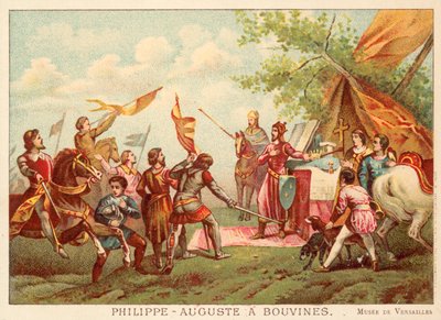 Philippe Auguste de France à Bouvines, 1214 (chromolithographie) - Antoine Charles Horace Vernet