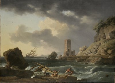 Paysage côtier rocheux avec naufrage, 1746 - Antoine Charles Horace Vernet