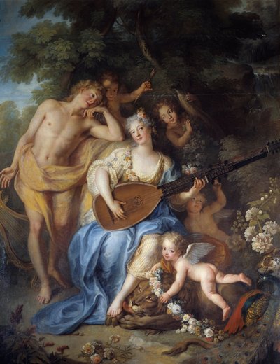 (détail) Portrait de la duchesse de Villars née Angélique de Varangeville - Antoine Coypel