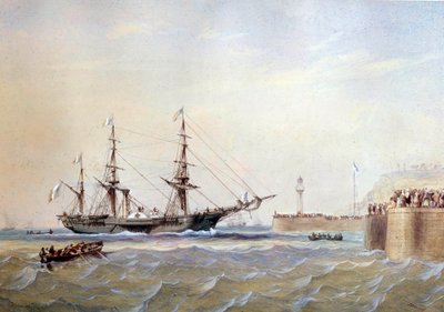 Navire à roues retournant au port du Havre - Antoine Desire Heroult